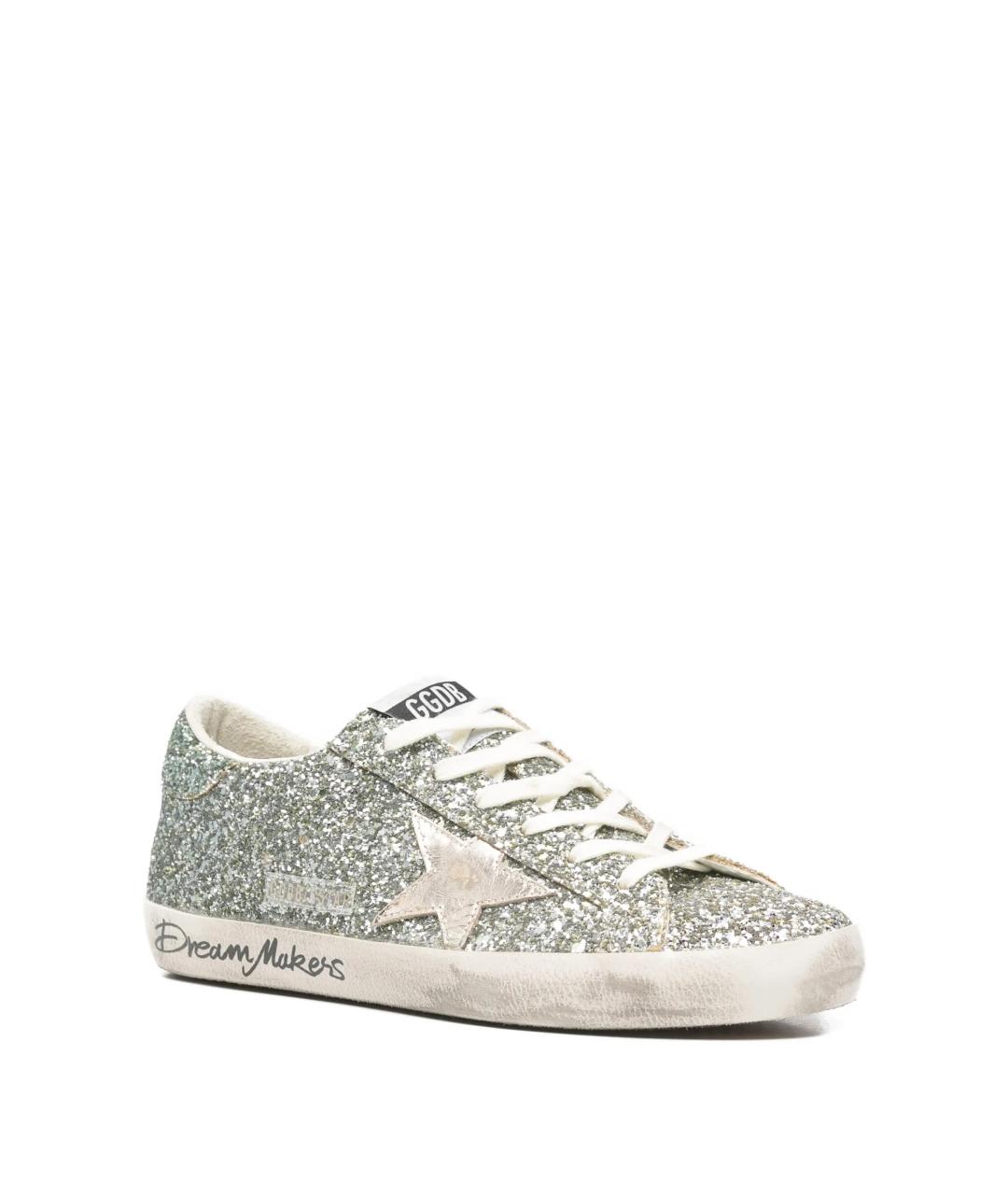 GOLDEN GOOSE DELUXE BRAND Серебряные кожаные кеды, фото 2