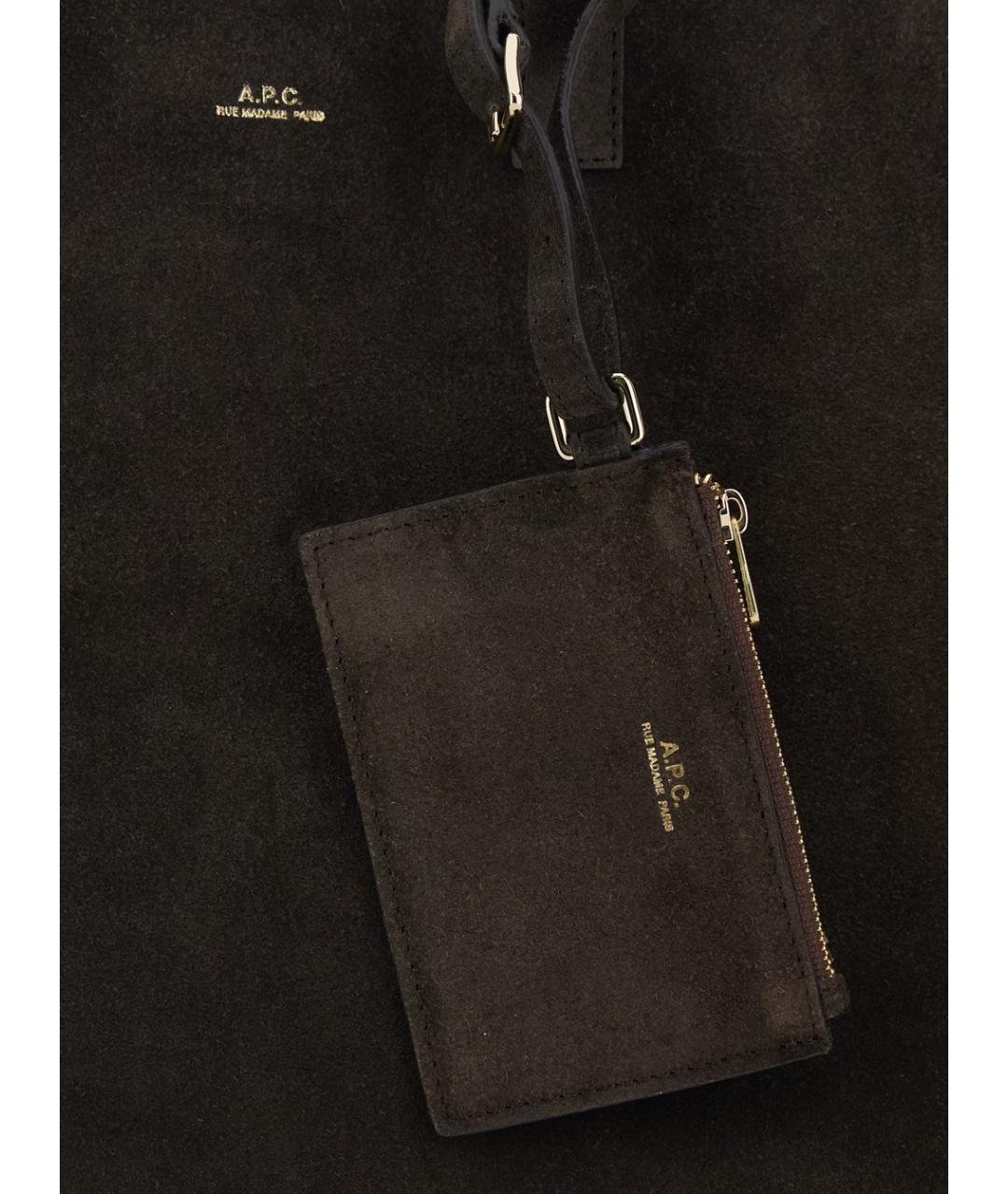 A.P.C. Коричневая замшевая сумка тоут, фото 5