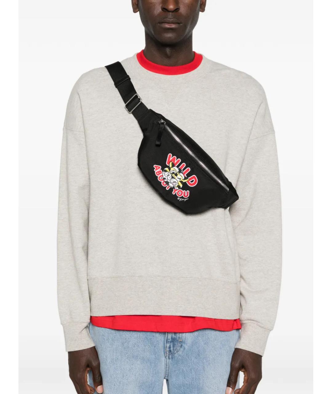 KENZO Черная синтетическая сумка на плечо, фото 2