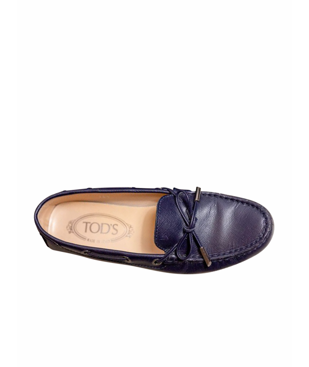 TOD'S Темно-синие кожаные мокасины, фото 1