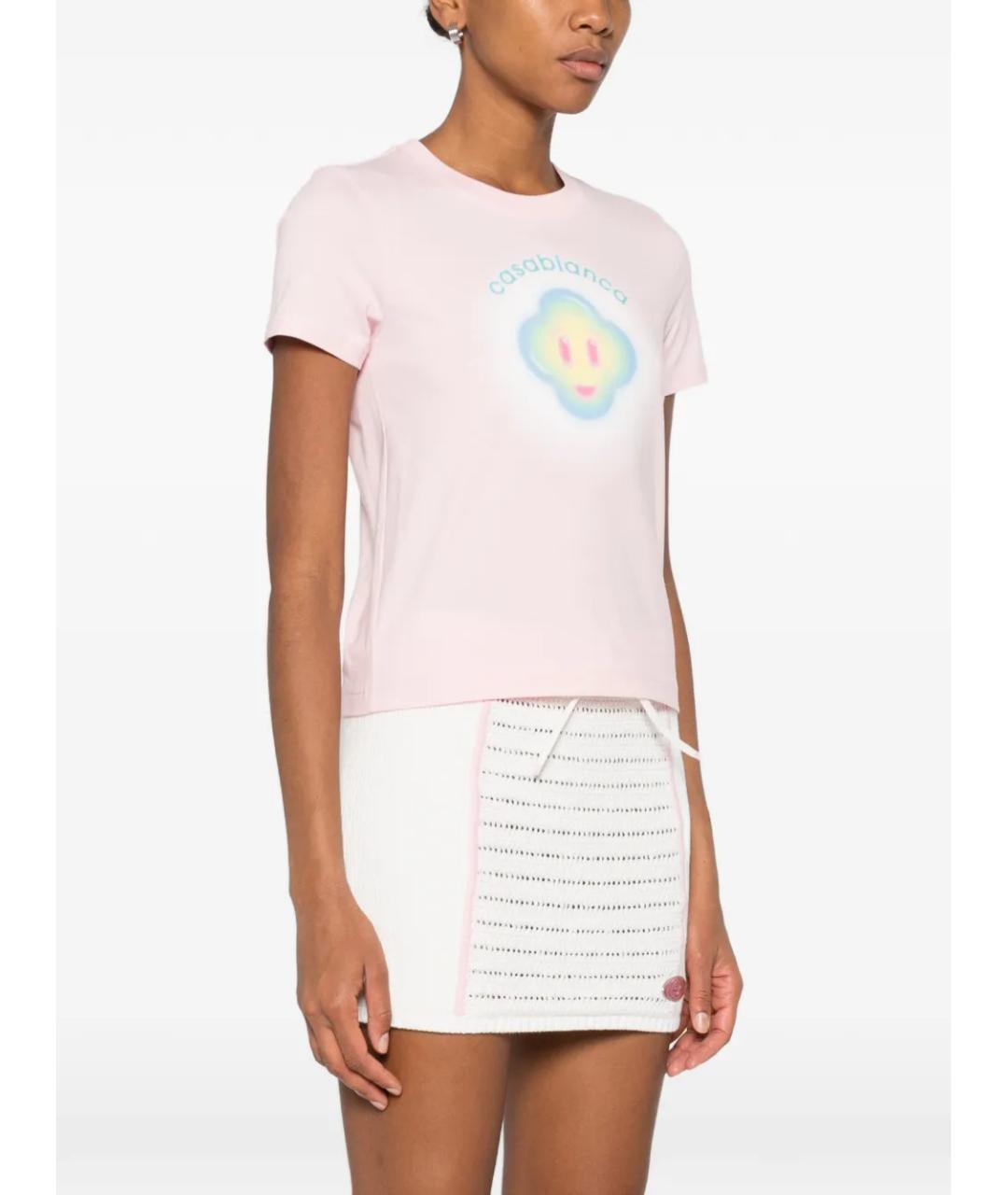 CASABLANCA Розовая хлопковая футболка, фото 3
