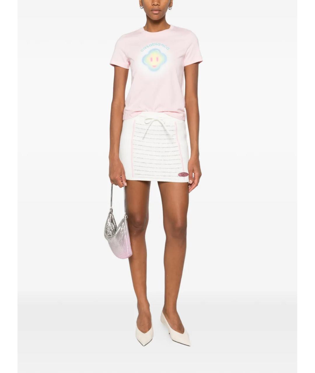 CASABLANCA Розовая хлопковая футболка, фото 2