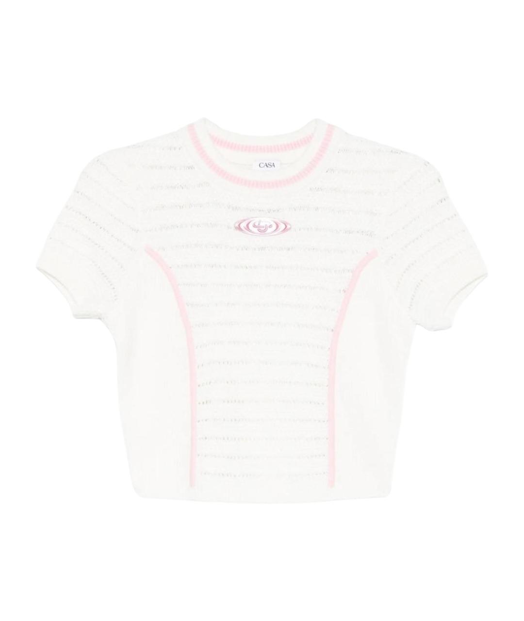 CASABLANCA Белая хлопковая футболка, фото 1