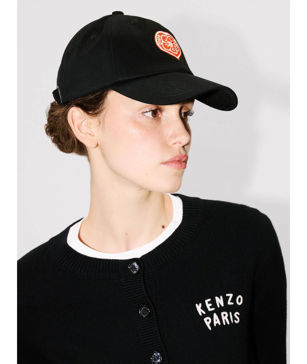 KENZO Черная хлопковая кепка/бейсболка, фото 2