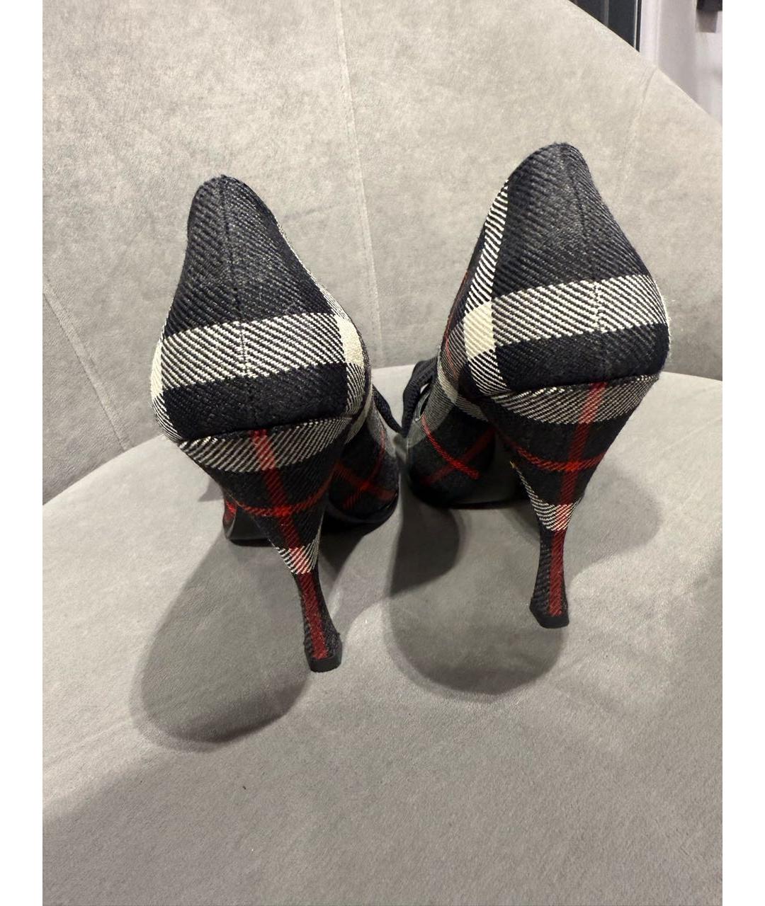 PRADA Антрацитовые текстильные туфли, фото 4