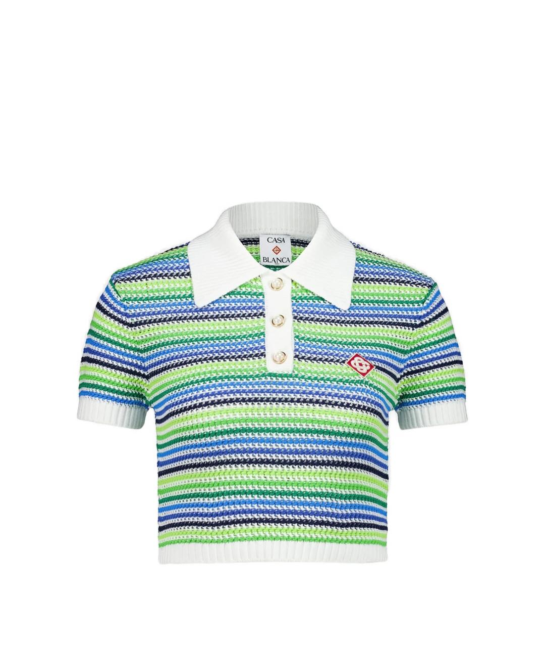 CASABLANCA Зеленая хлопковая футболка, фото 1