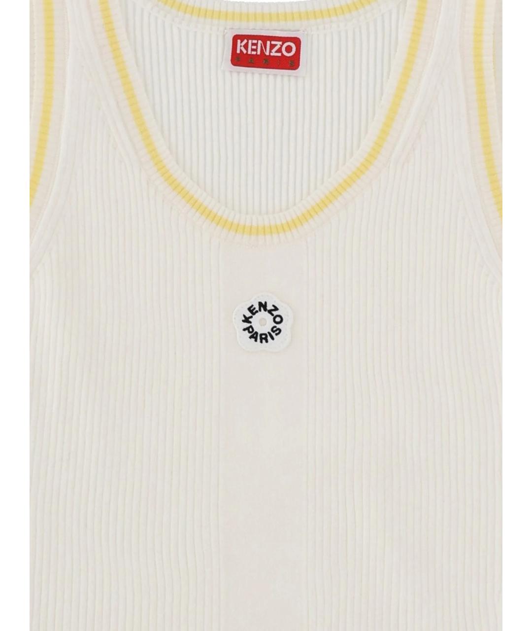KENZO Белая вискозная майка, фото 2