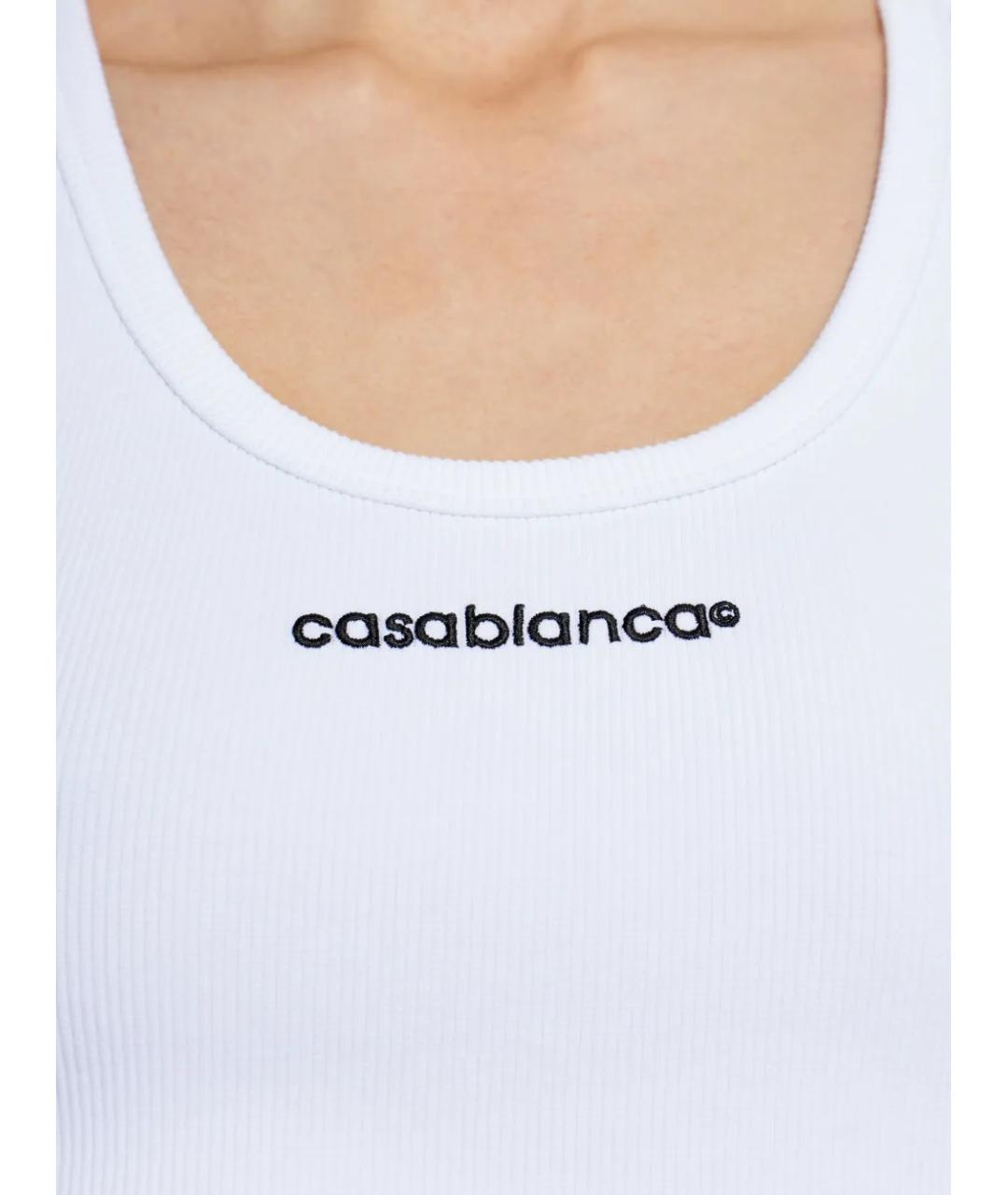 CASABLANCA Белая хлопковая майка, фото 5
