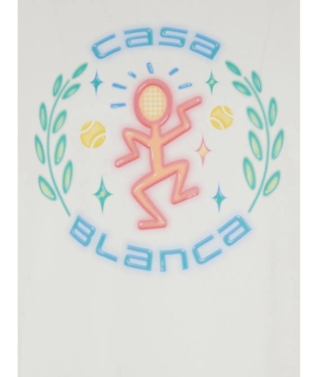 CASABLANCA Белая хлопковая футболка, фото 3