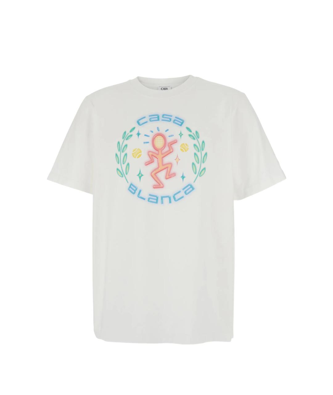 CASABLANCA Белая хлопковая футболка, фото 1