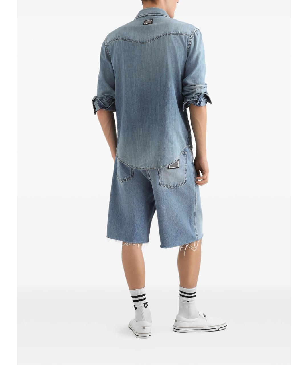 DOLCE&GABBANA Голубые хлопковые шорты, фото 3