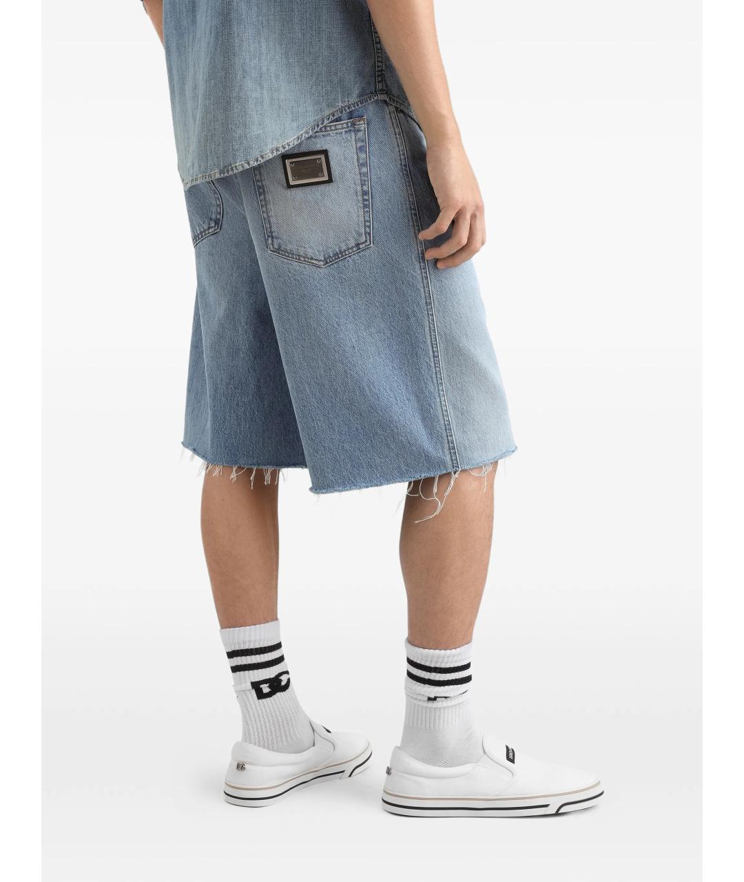 DOLCE&GABBANA Голубые хлопковые шорты, фото 5