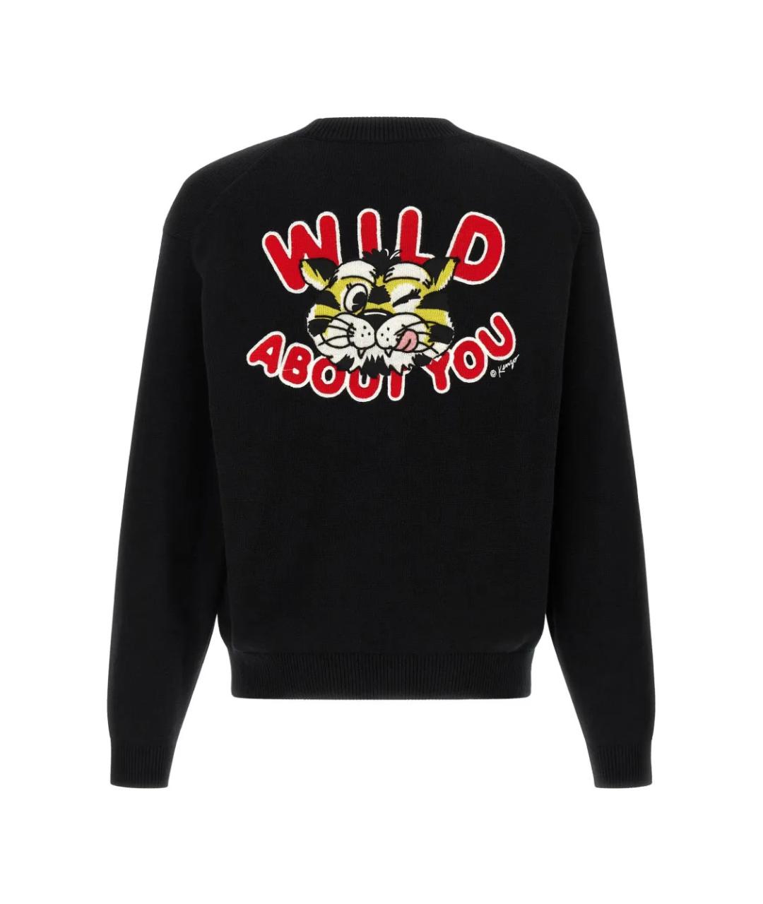 KENZO Черный шерстяной кардиган, фото 2