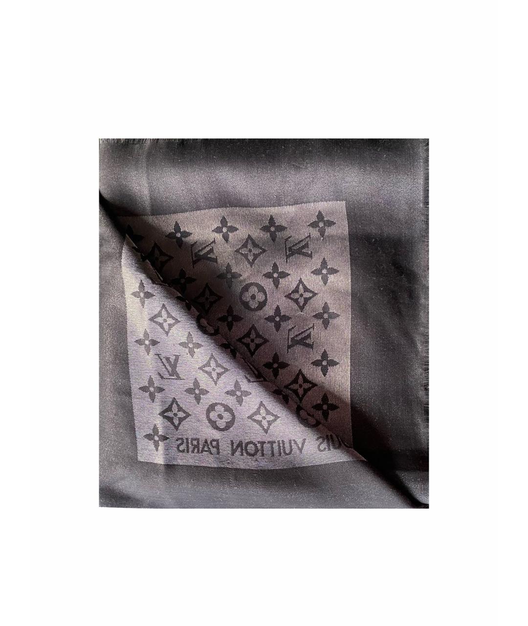 LOUIS VUITTON Серебрянный шерстяной платок, фото 1