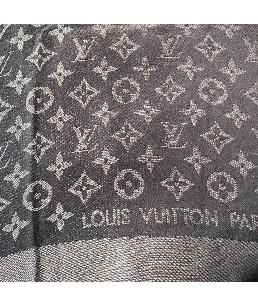 LOUIS VUITTON Серебрянный шерстяной платок, фото 2