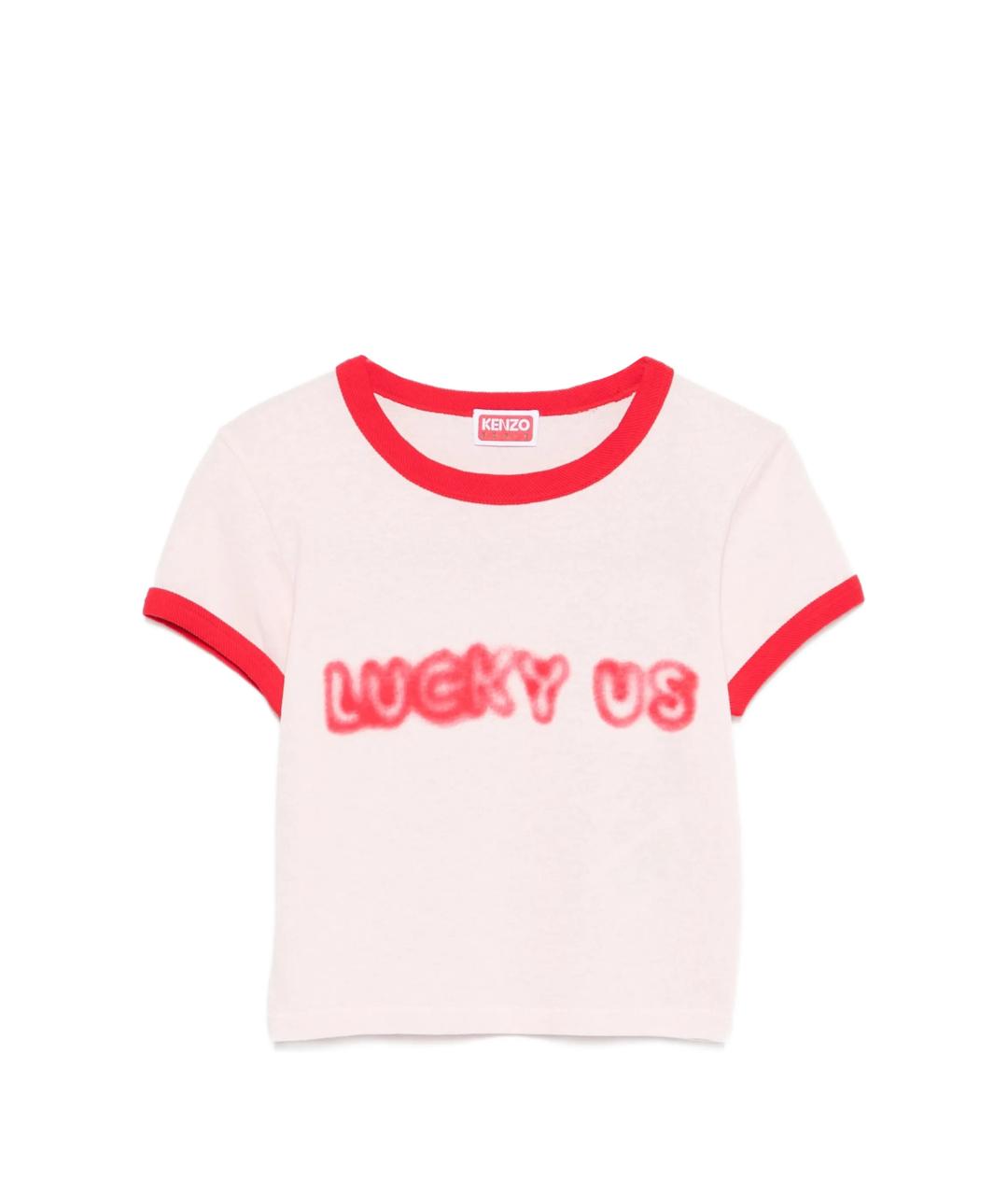 KENZO Розовая хлопковая футболка, фото 1