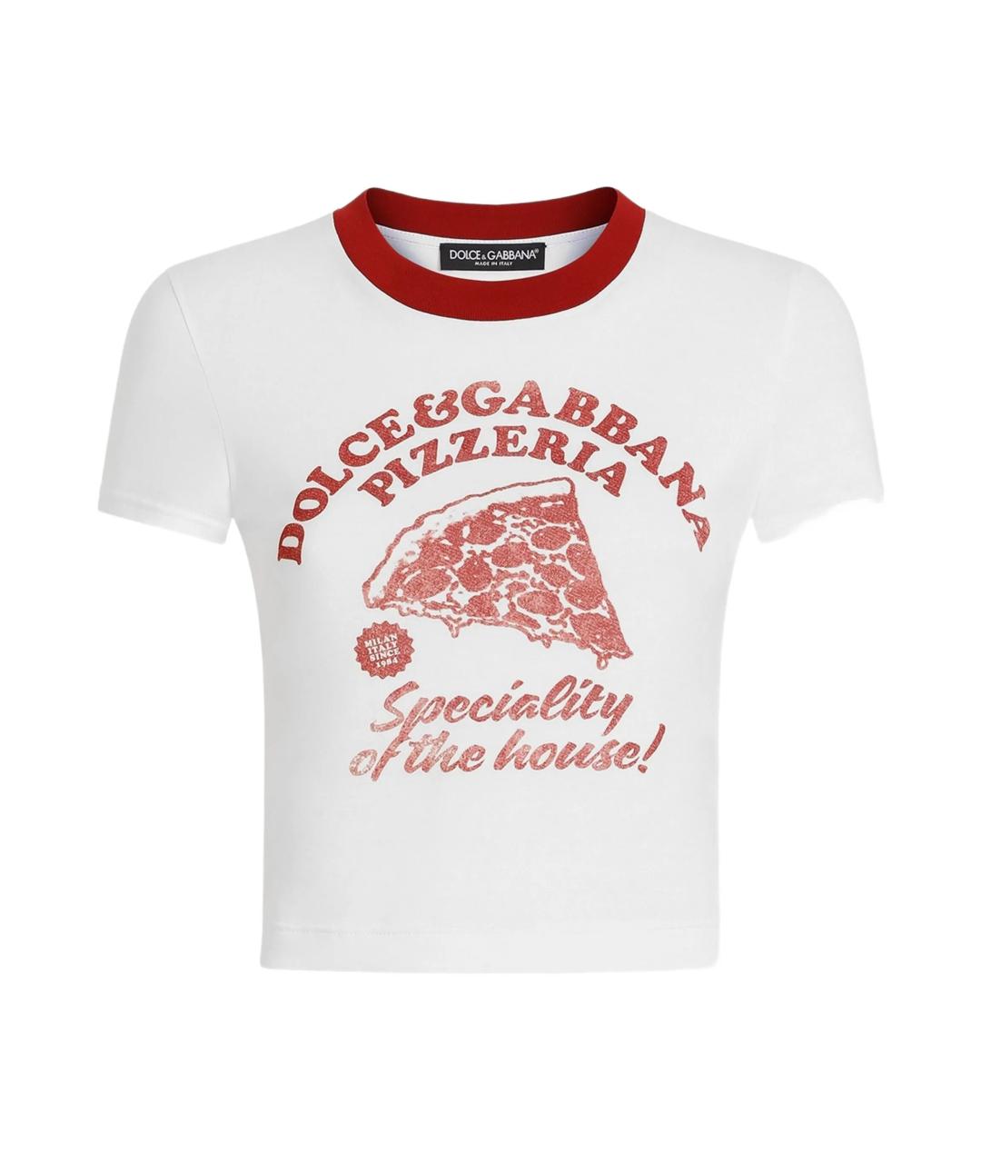 DOLCE&GABBANA Белая хлопковая футболка, фото 1
