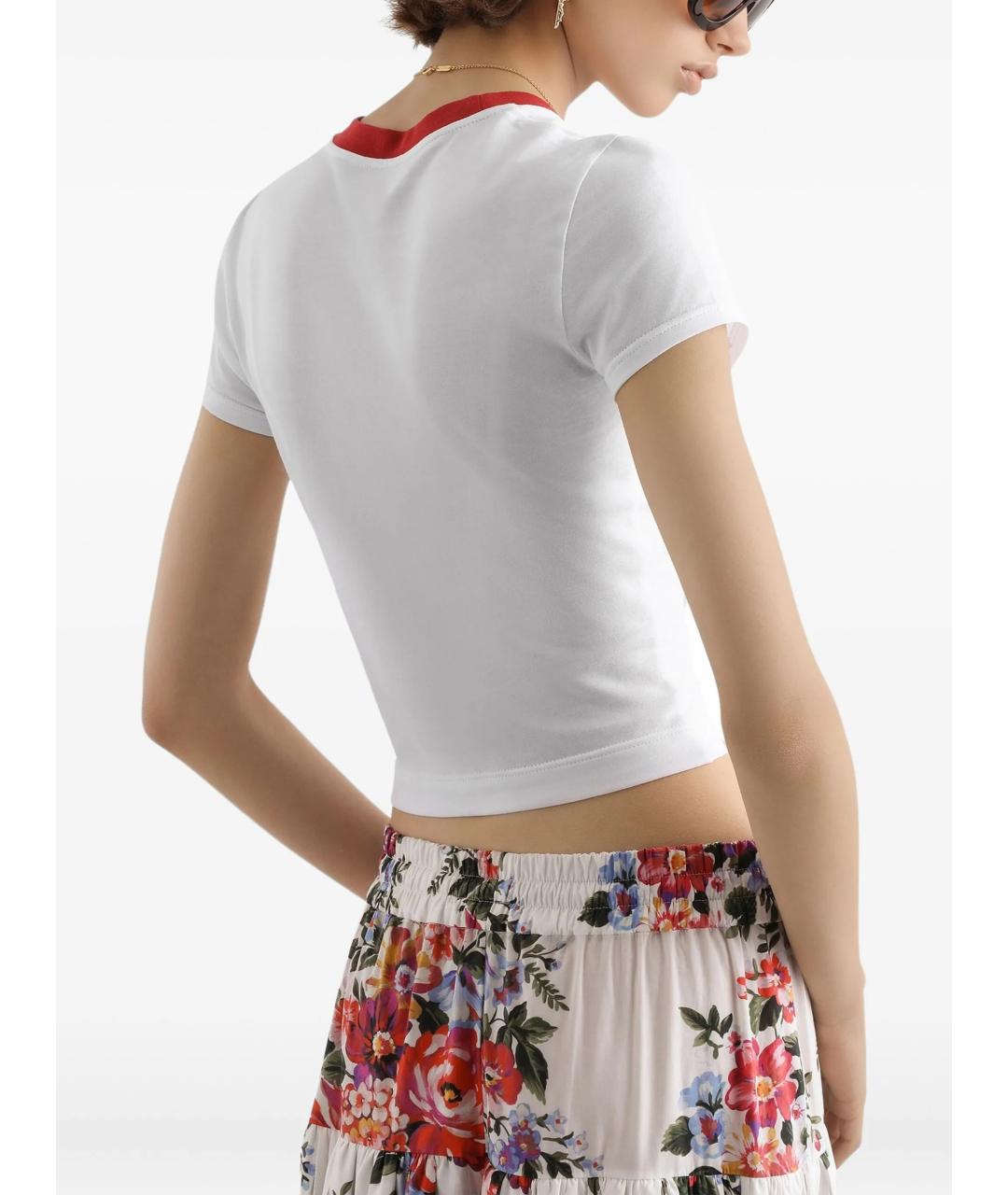 DOLCE&GABBANA Белая хлопковая футболка, фото 4