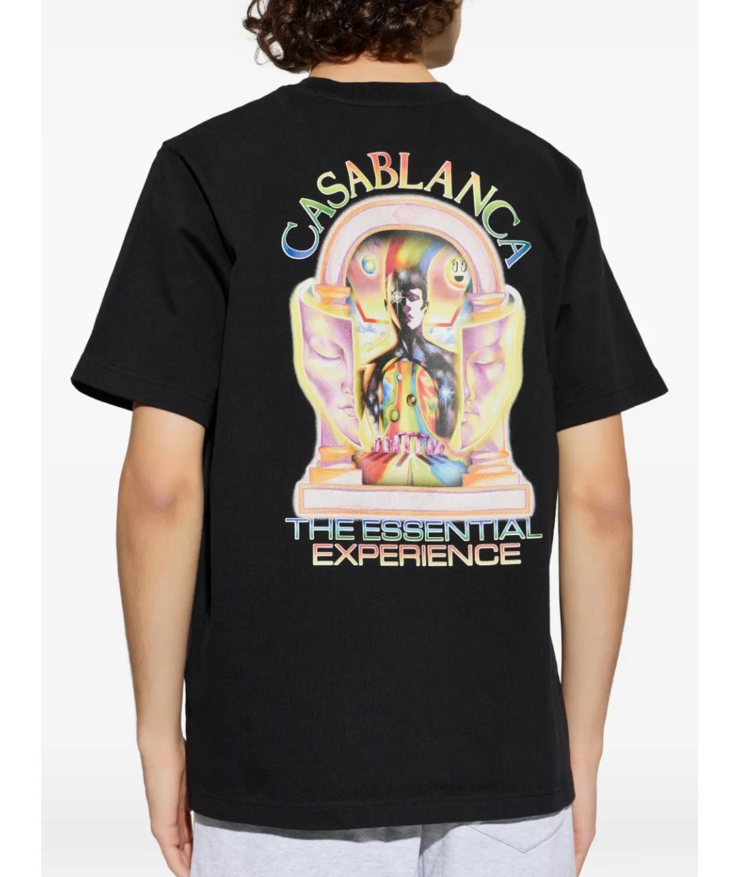 CASABLANCA Черная хлопковая футболка, фото 4