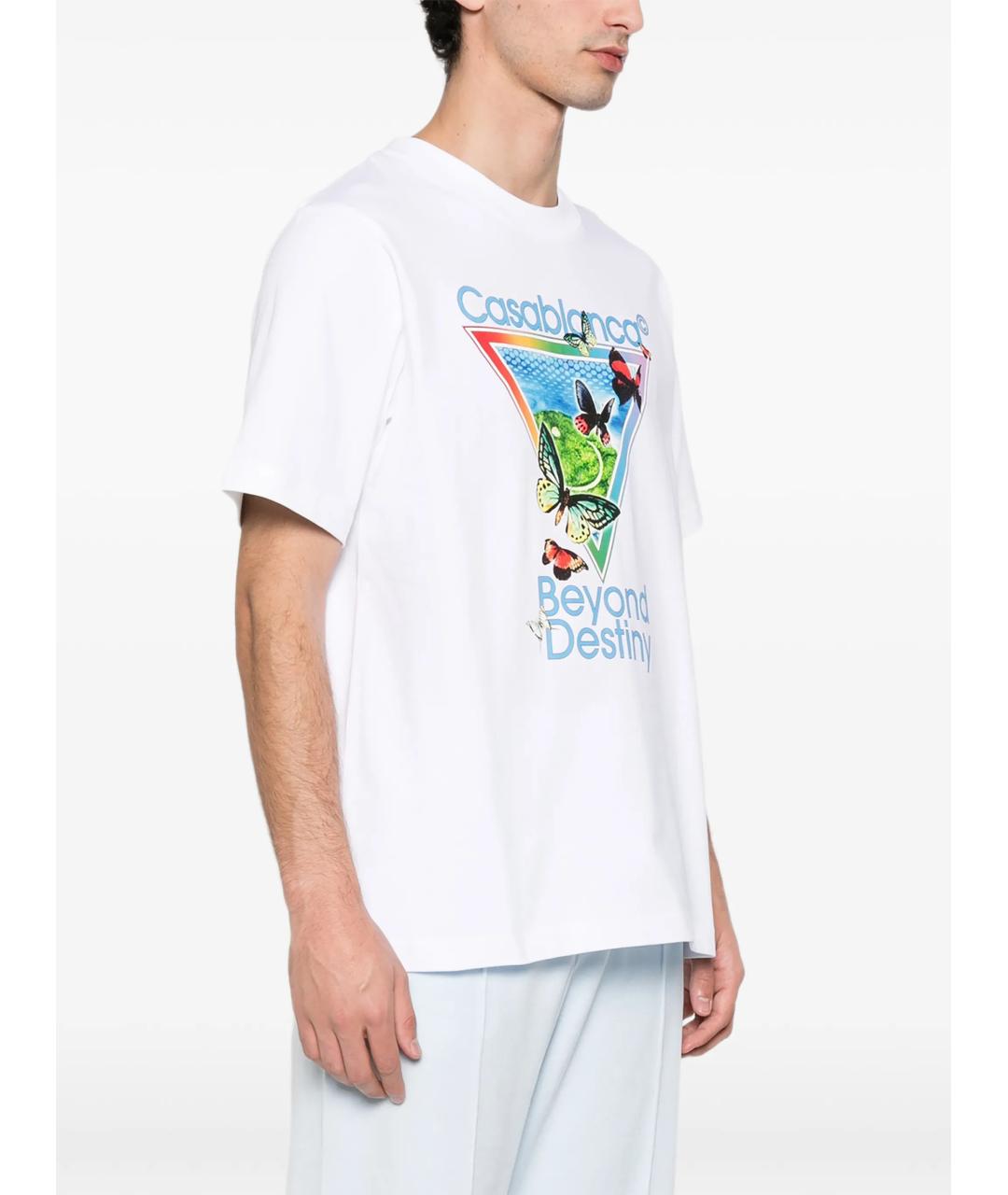 CASABLANCA Белая хлопковая футболка, фото 3