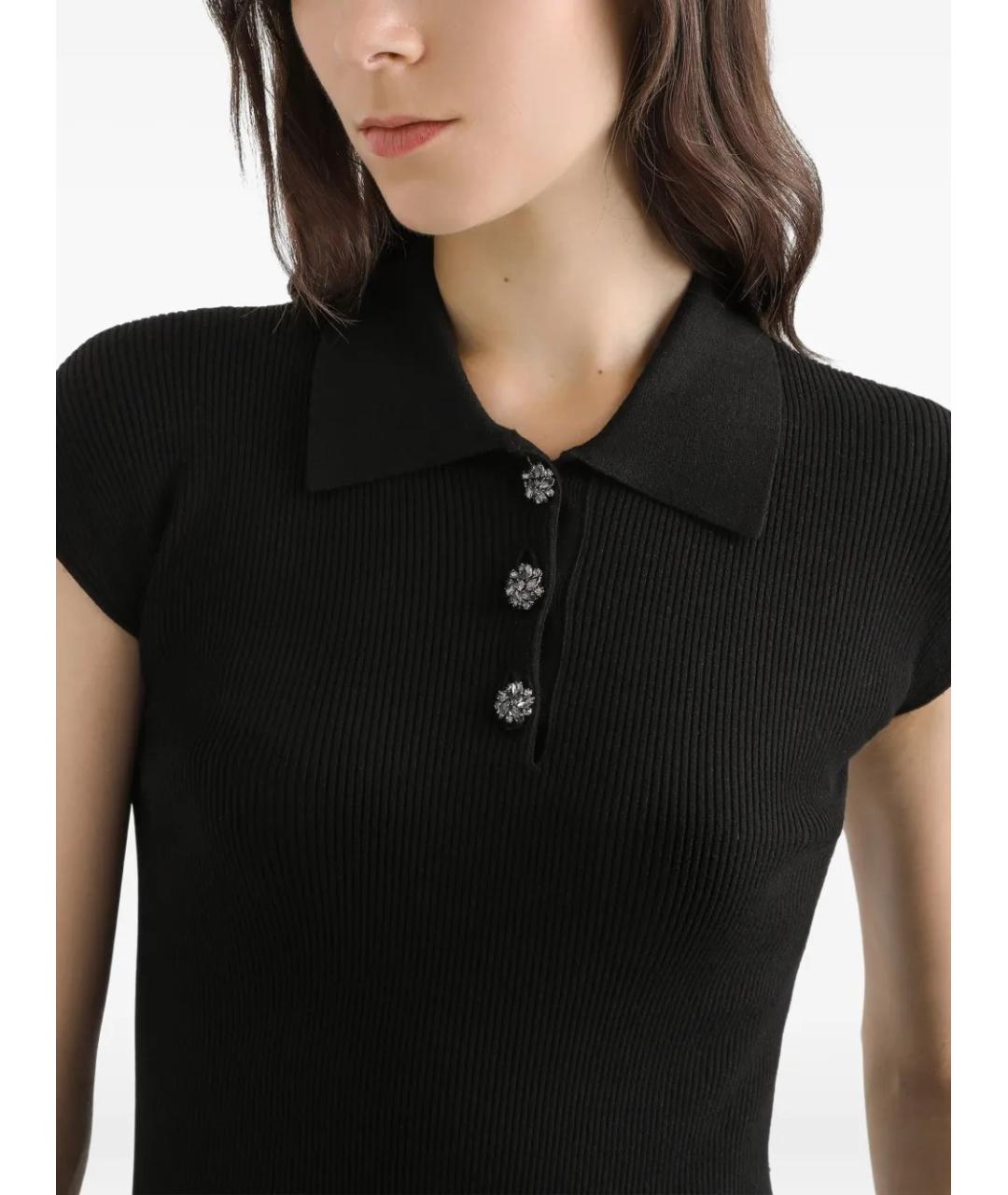 DOLCE&GABBANA Черная вискозная футболка, фото 4