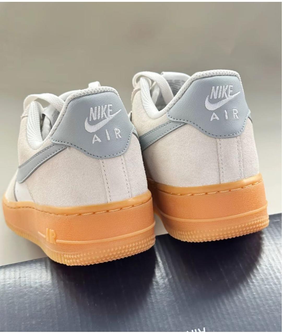 NIKE Бежевые замшевые низкие кроссовки / кеды, фото 7