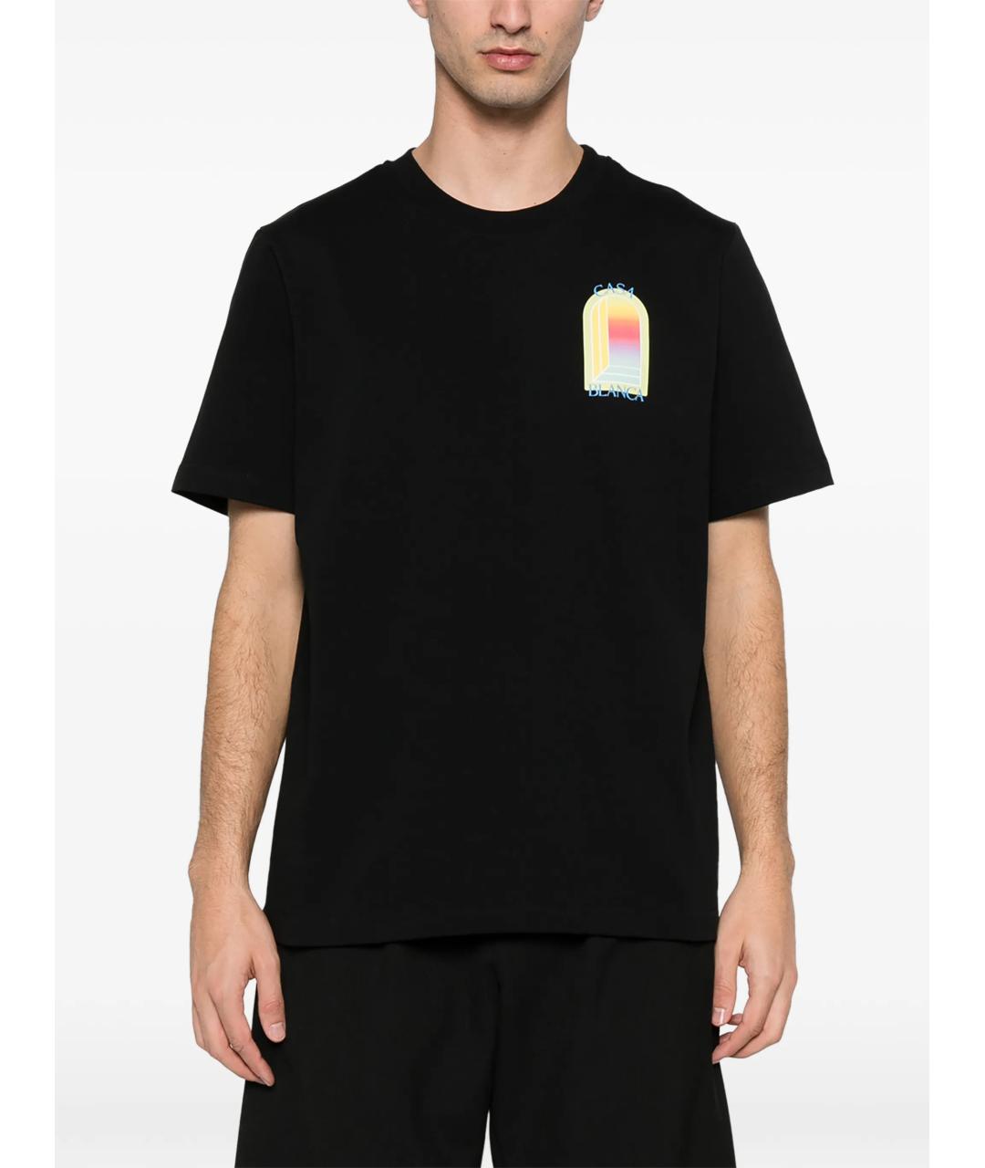 CASABLANCA Черная хлопковая футболка, фото 3