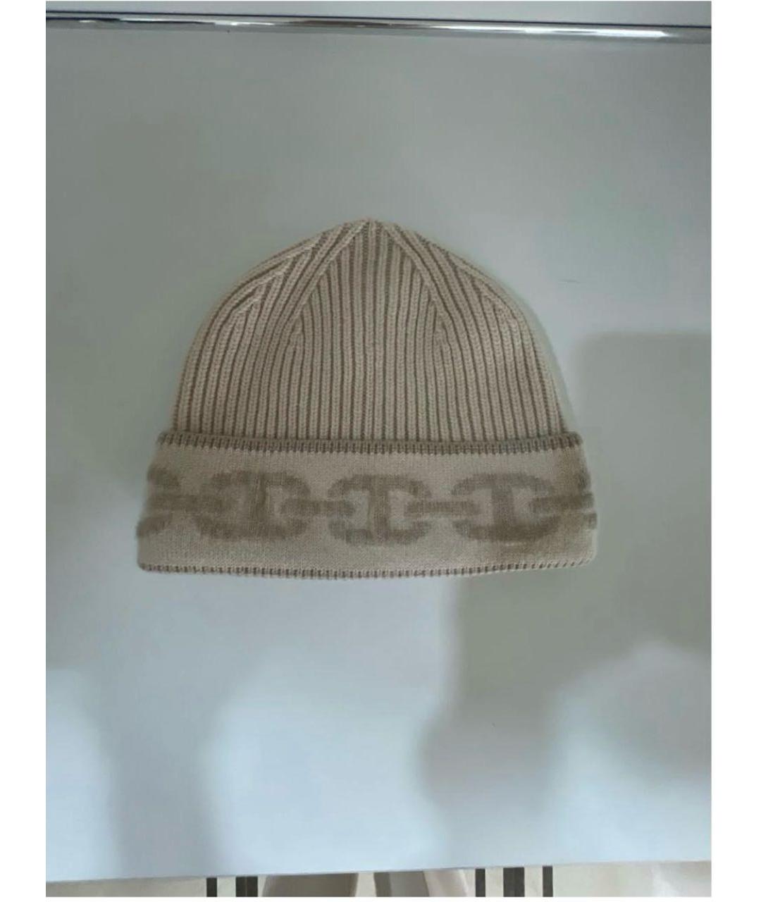 HERMES Бежевая кашемировая шапка, фото 2