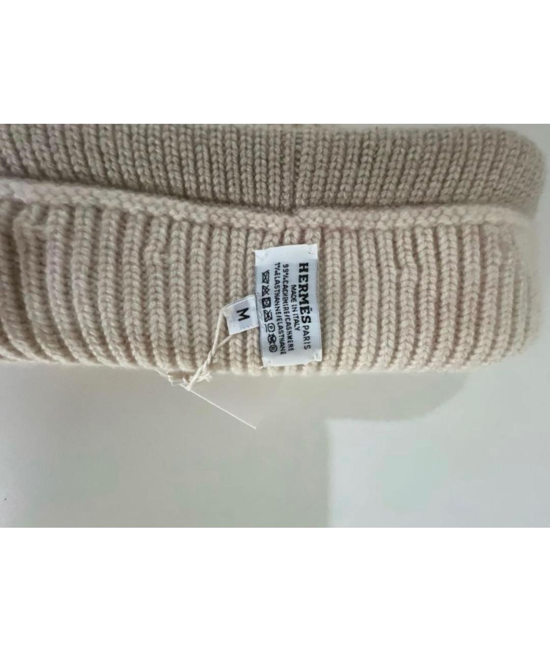 HERMES Бежевая кашемировая шапка, фото 3