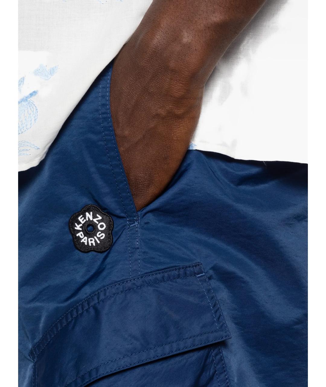 KENZO Синие полиамидовые шорты, фото 5