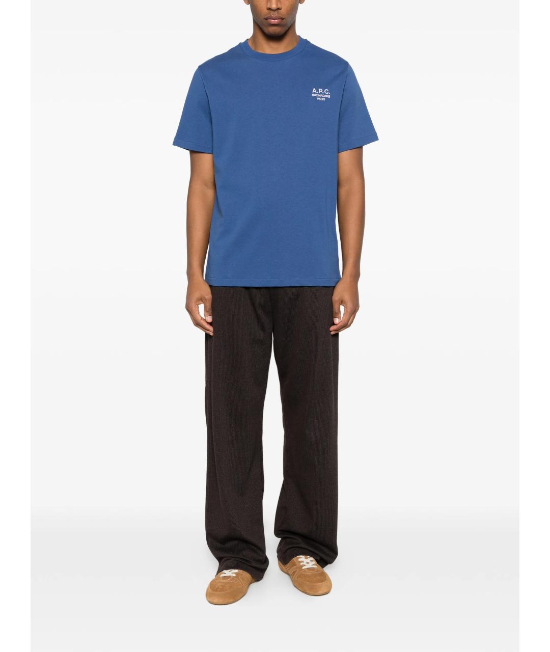 A.P.C. Синяя хлопковая футболка, фото 2