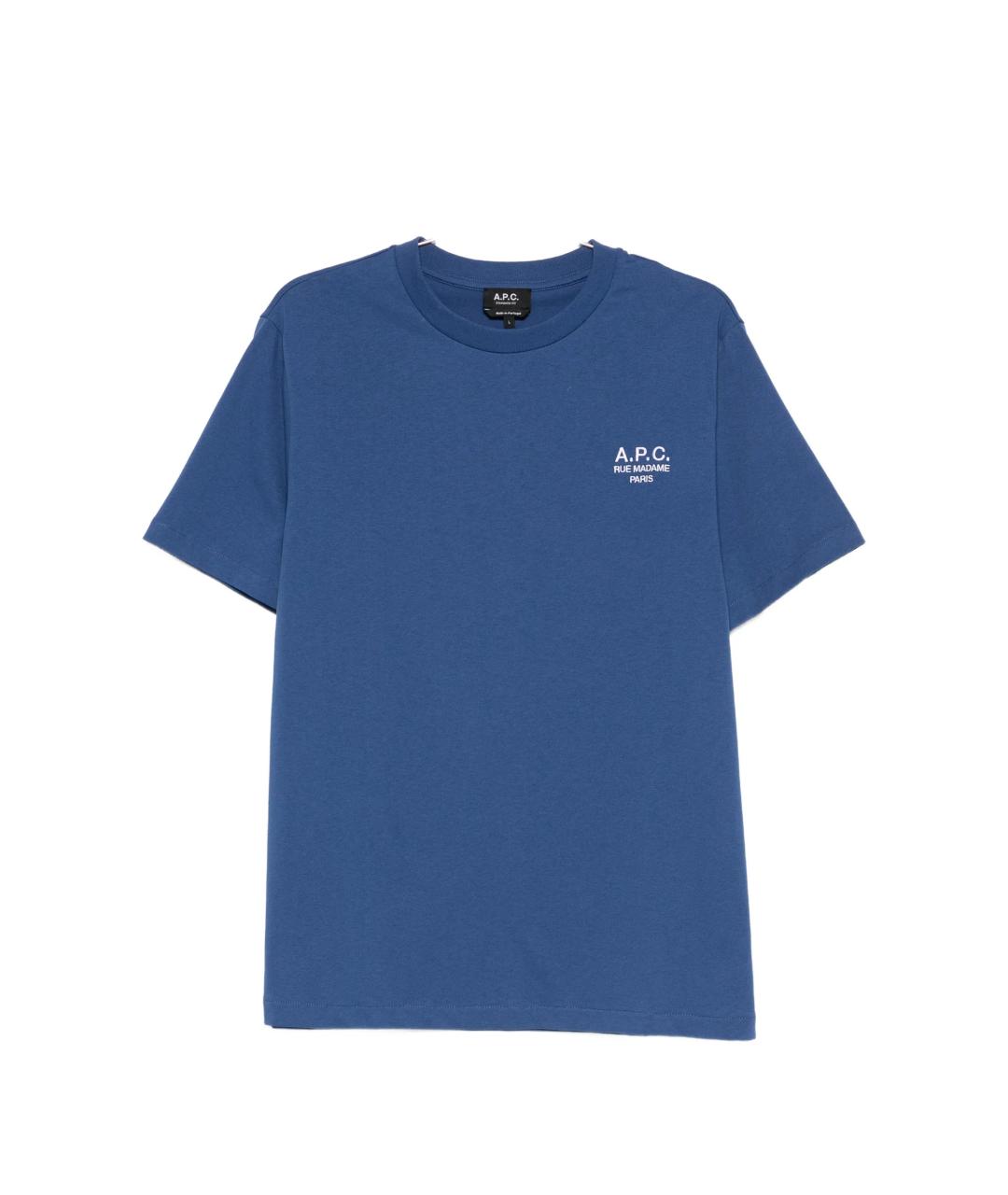 A.P.C. Синяя хлопковая футболка, фото 1