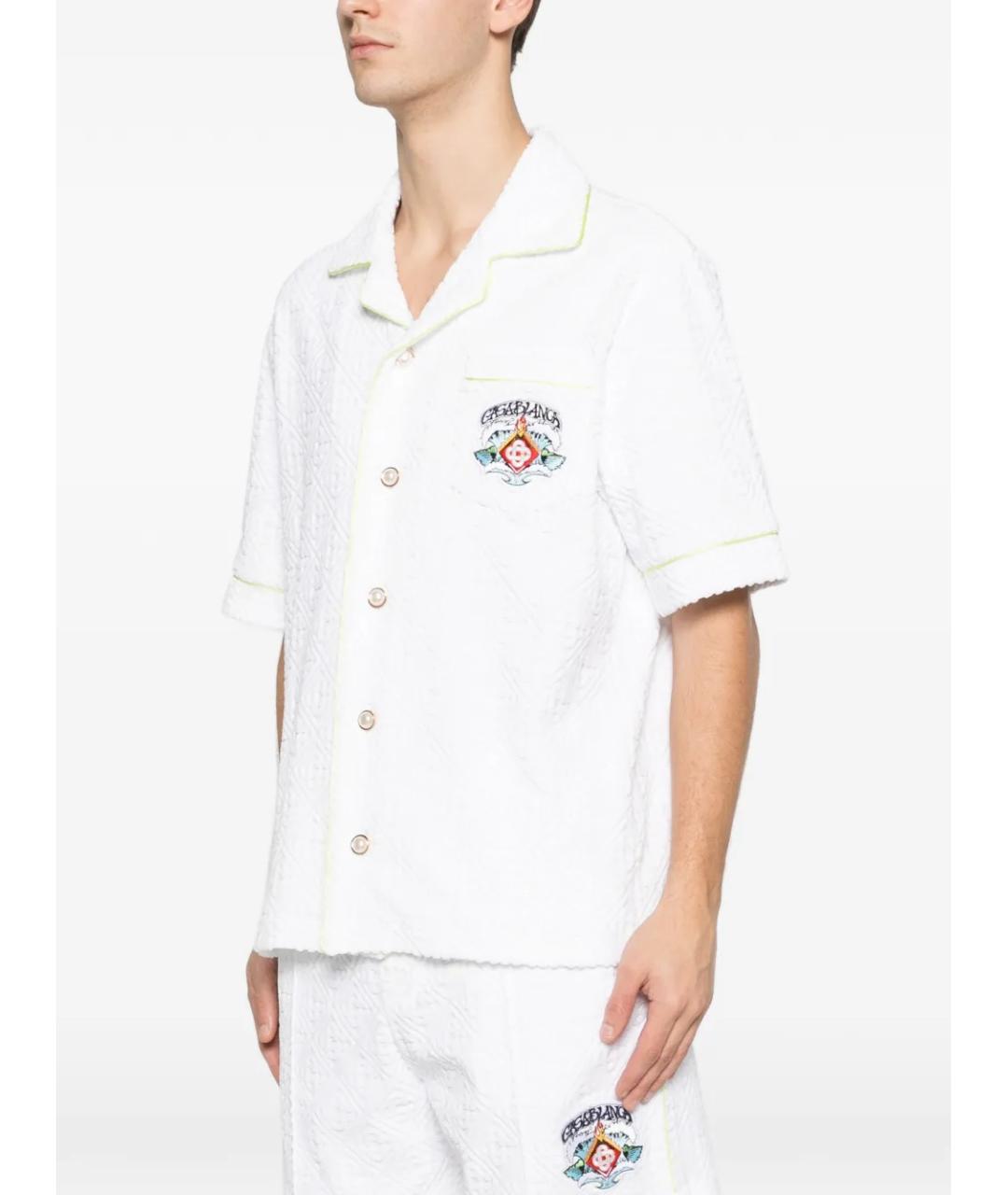 CASABLANCA Белая хлопко-полиэстеровая кэжуал рубашка, фото 3