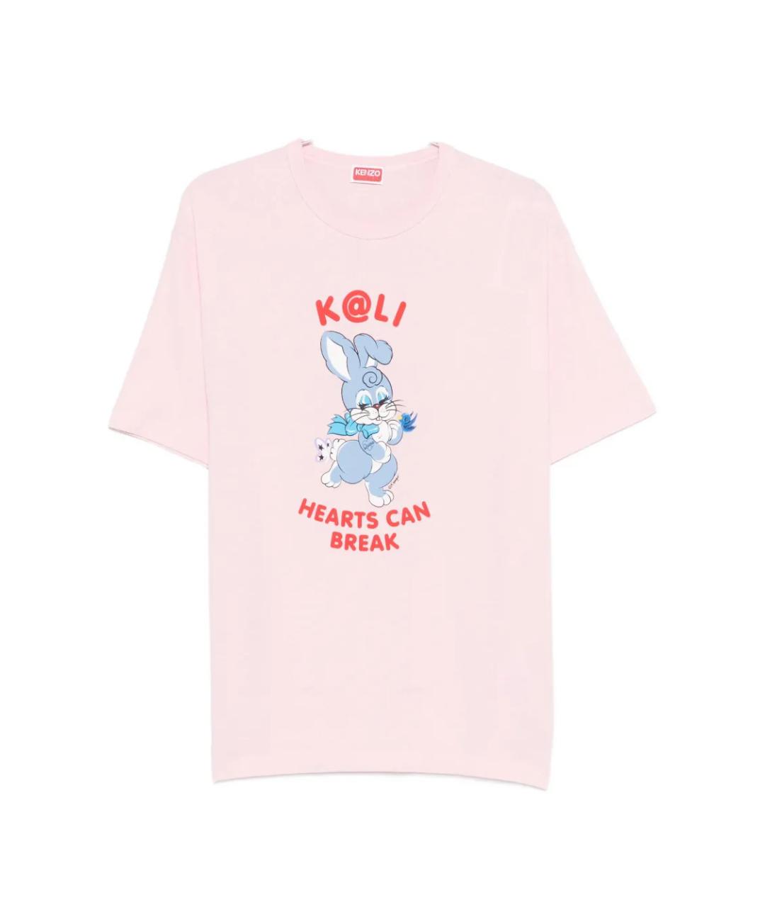 KENZO Розовая хлопковая футболка, фото 6