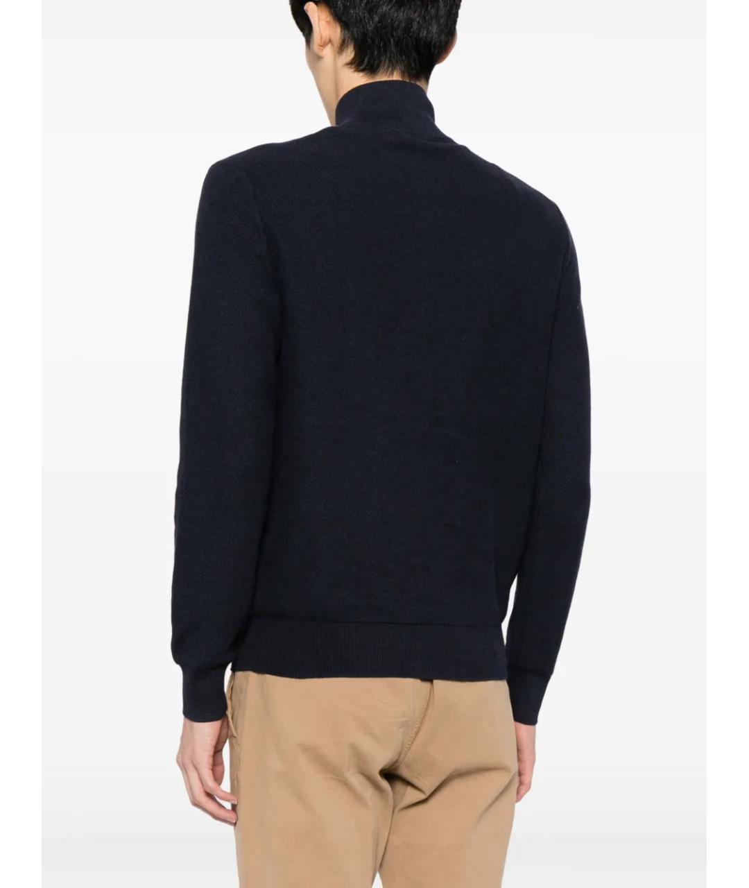 POLO RALPH LAUREN Темно-синий хлопко-эластановый джемпер / свитер, фото 4