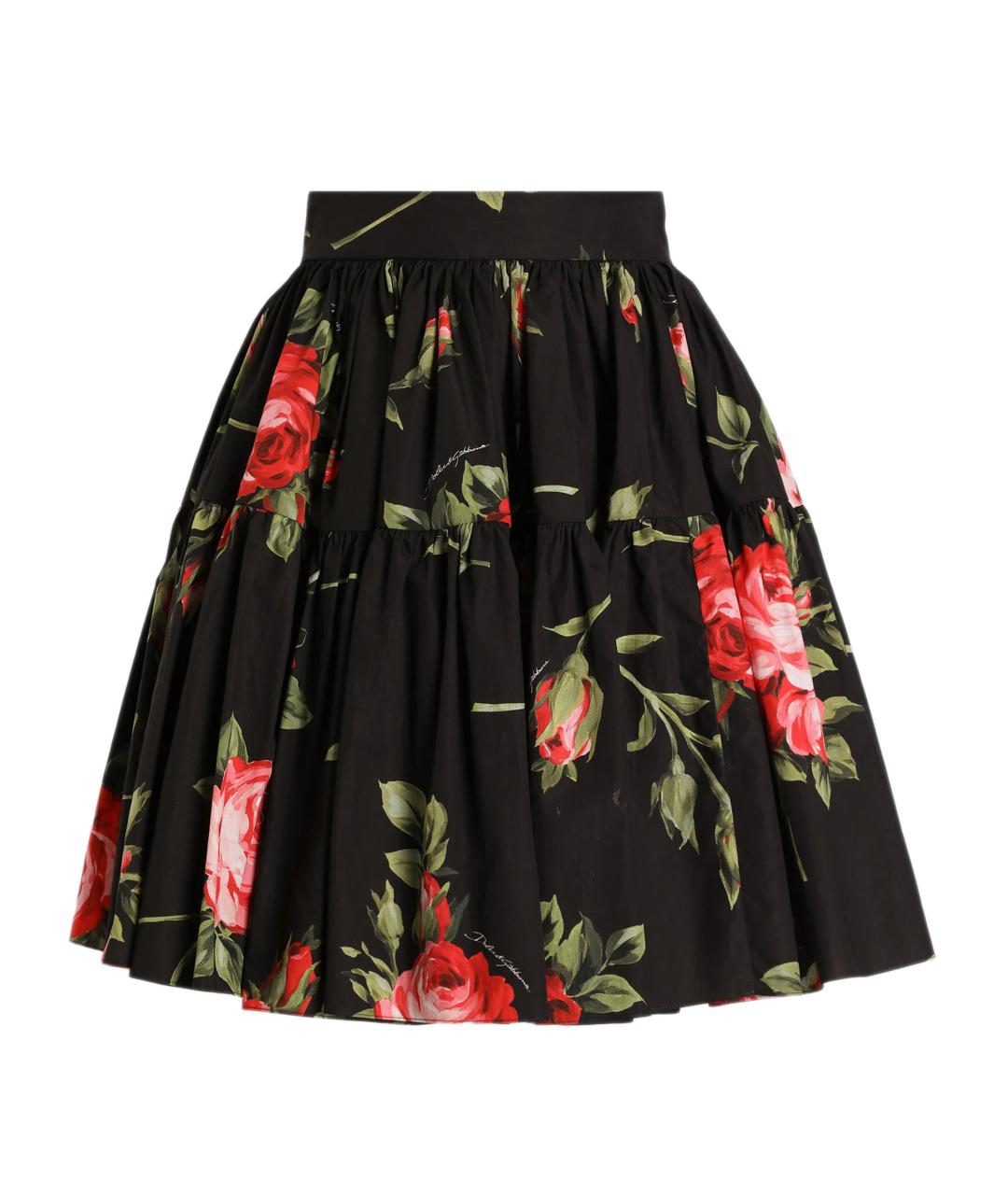 DOLCE&GABBANA Черная хлопковая юбка мини, фото 1