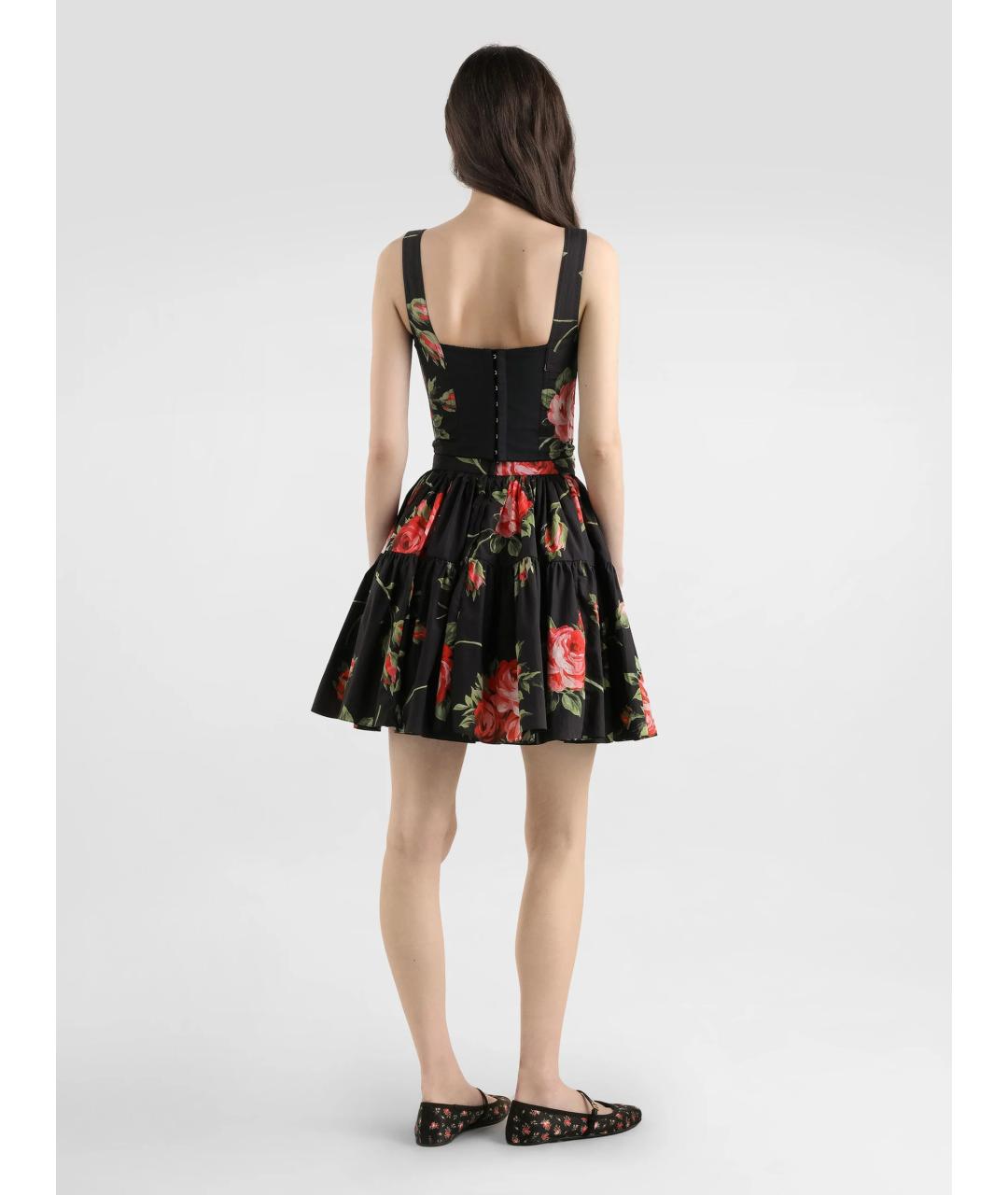 DOLCE&GABBANA Черная хлопковая юбка мини, фото 3