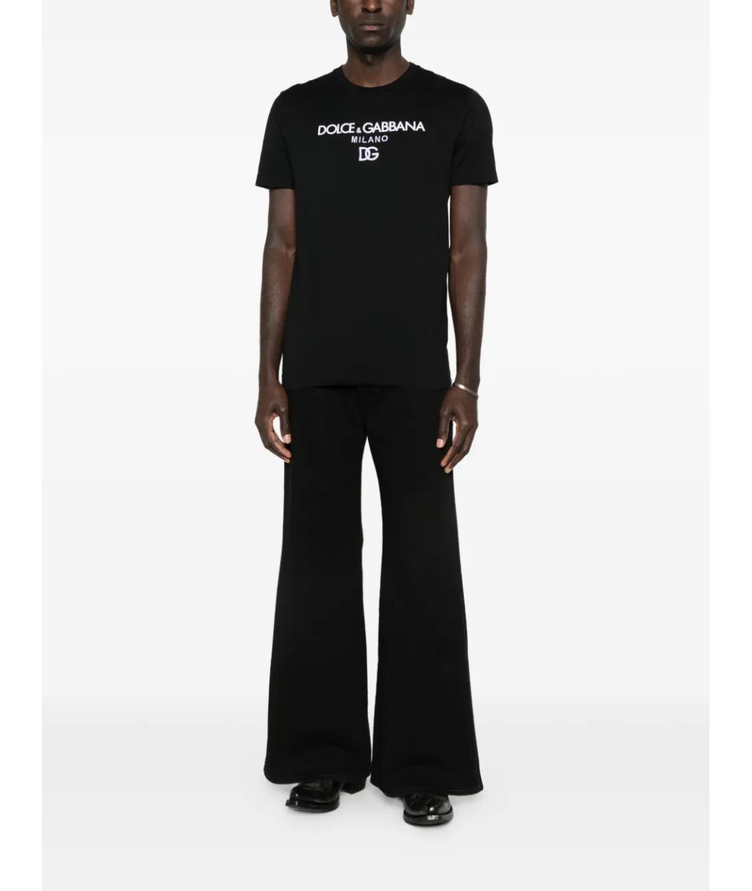 DOLCE&GABBANA Черная хлопковая футболка, фото 2