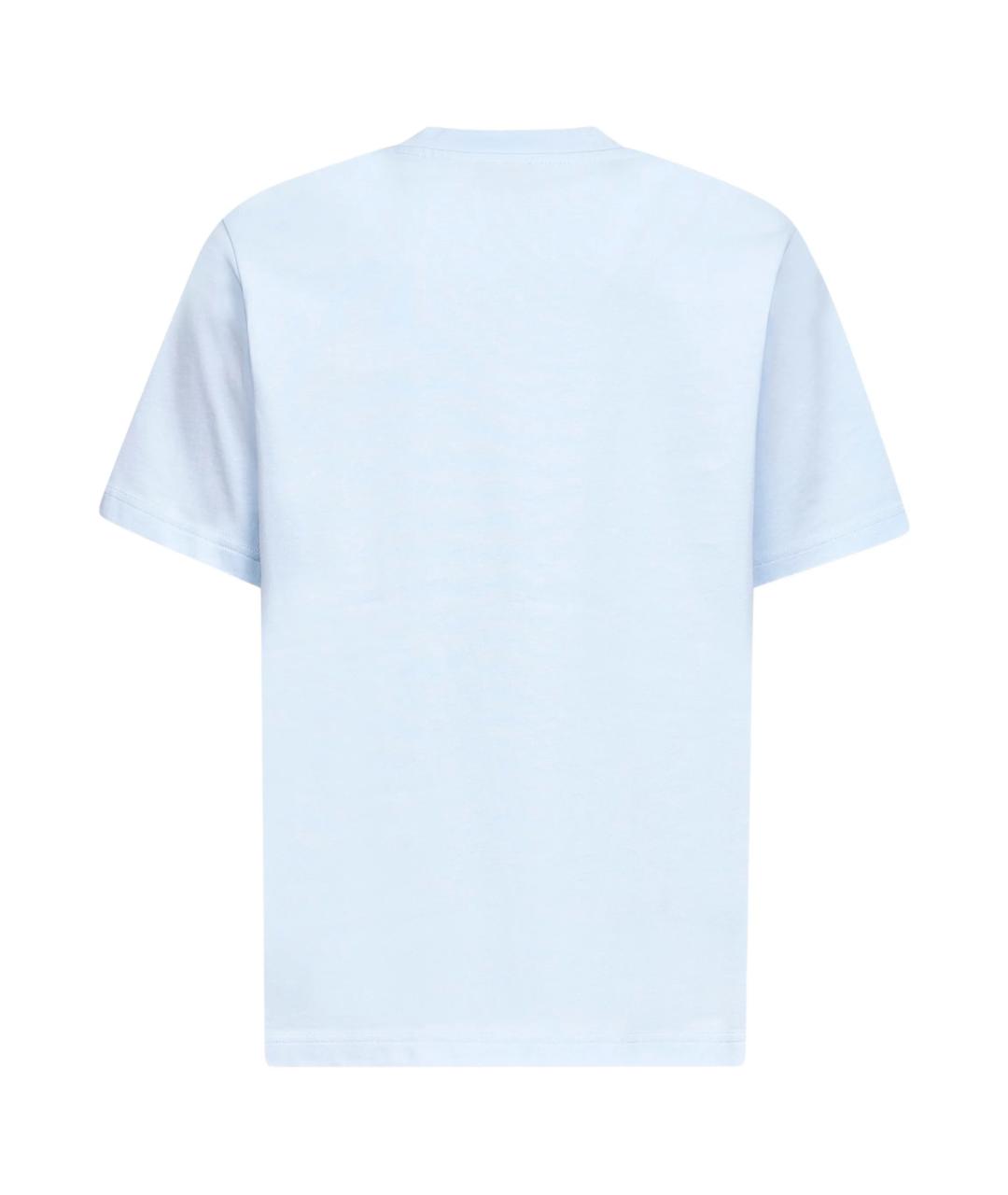CASABLANCA Голубая хлопковая футболка, фото 2