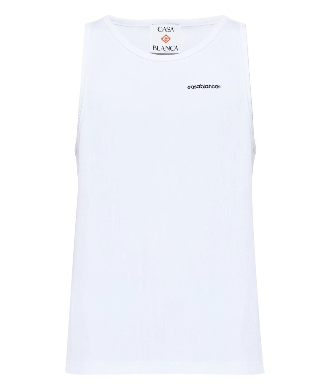 CASABLANCA Белая хлопковая майка, фото 1