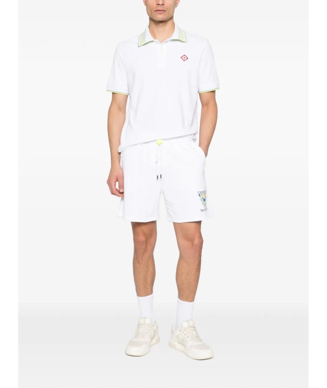 CASABLANCA Белое хлопковое поло с коротким рукавом, фото 2