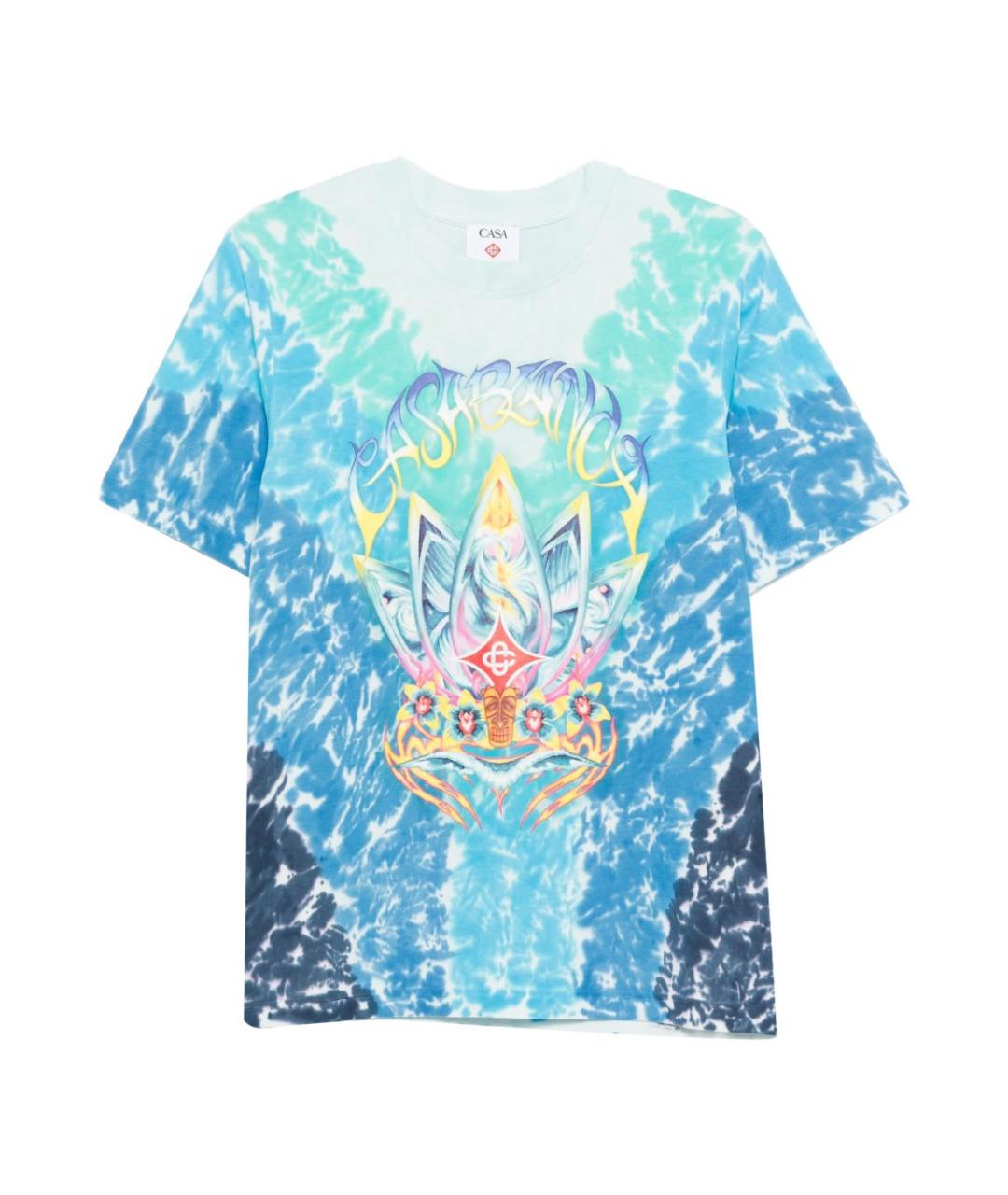 CASABLANCA Голубая хлопковая футболка, фото 1