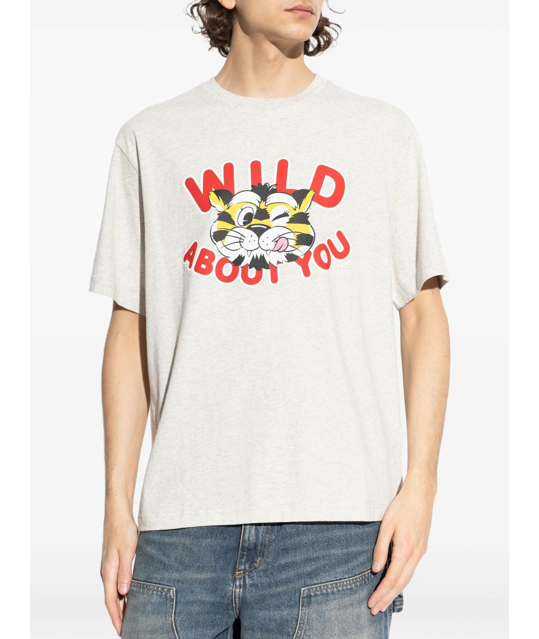 KENZO Серая хлопковая футболка, фото 3