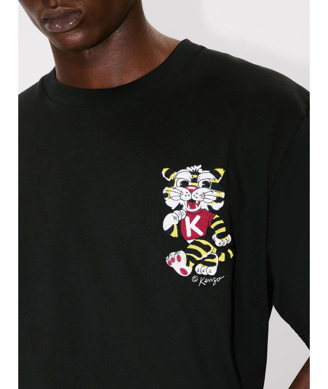 KENZO Черная хлопковая футболка, фото 5