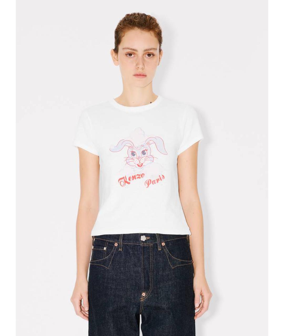 KENZO Белая хлопковая футболка, фото 2