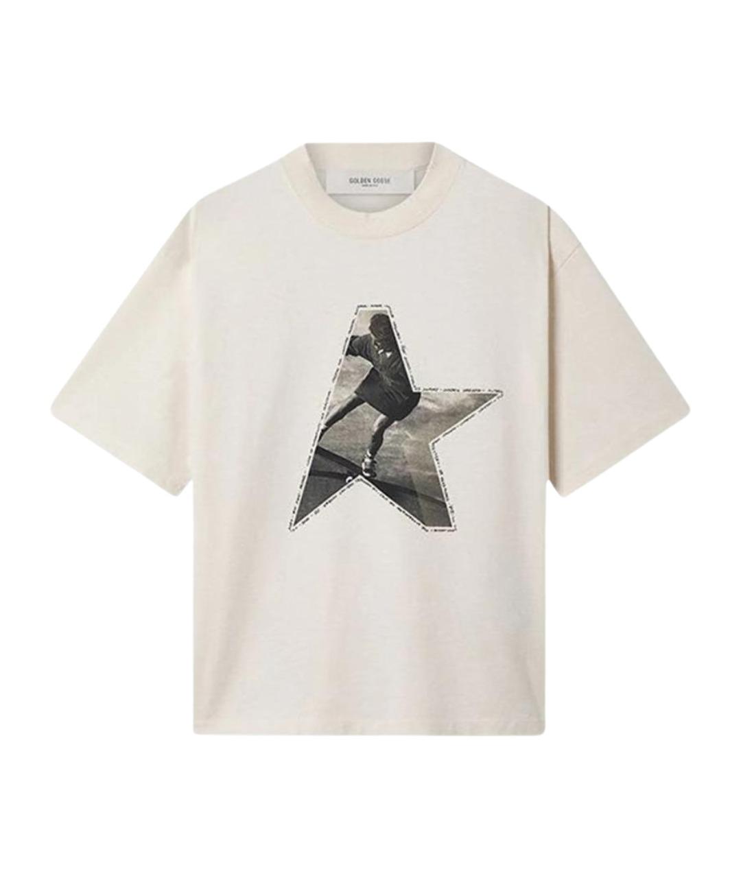 GOLDEN GOOSE DELUXE BRAND Белая хлопковая футболка, фото 1