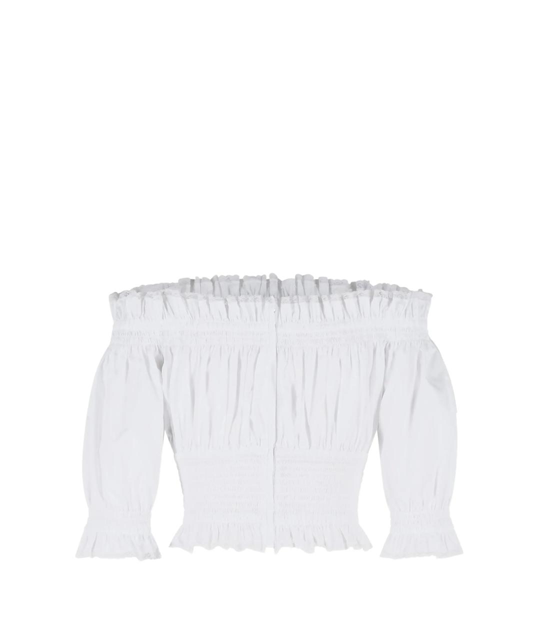 DOLCE&GABBANA Белая хлопковая блузы, фото 2