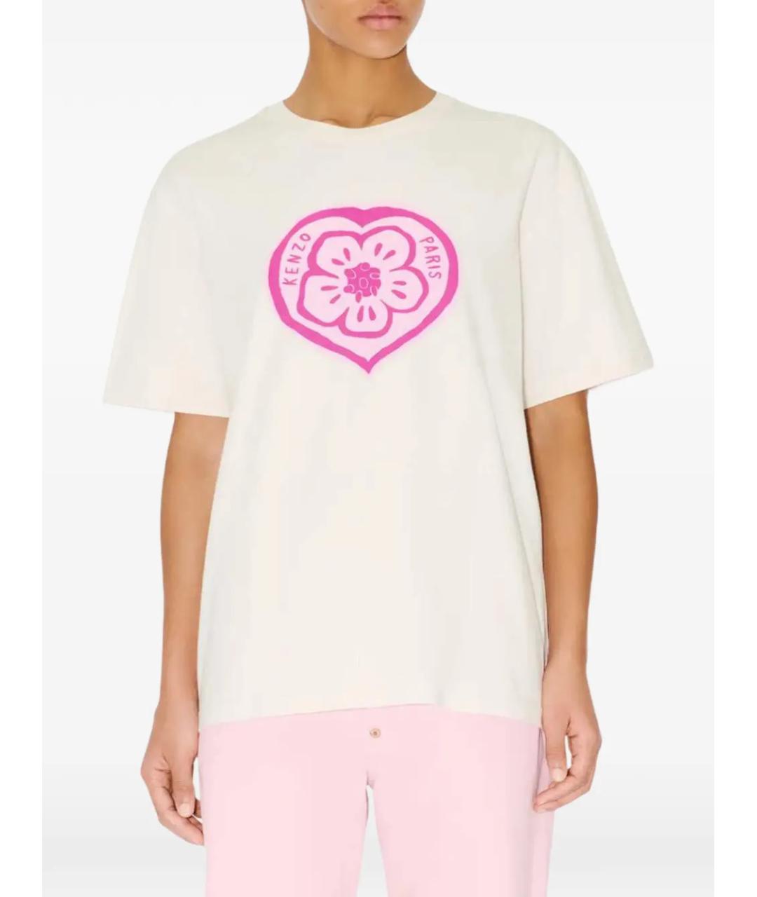 KENZO Белая хлопковая футболка, фото 4