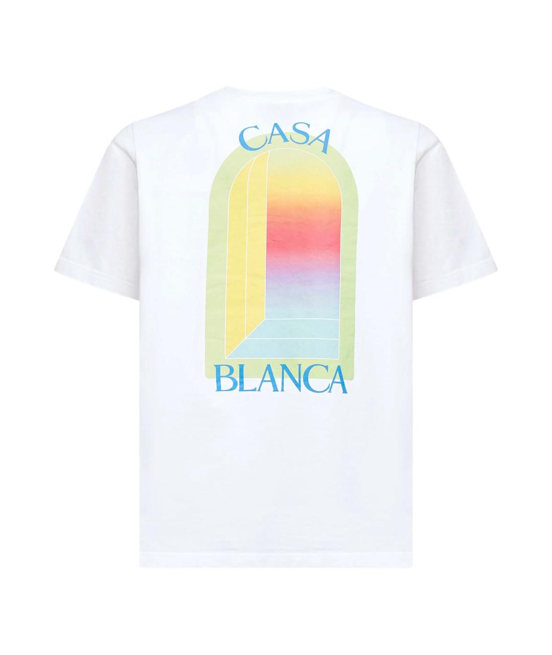 CASABLANCA Белая хлопковая футболка, фото 2