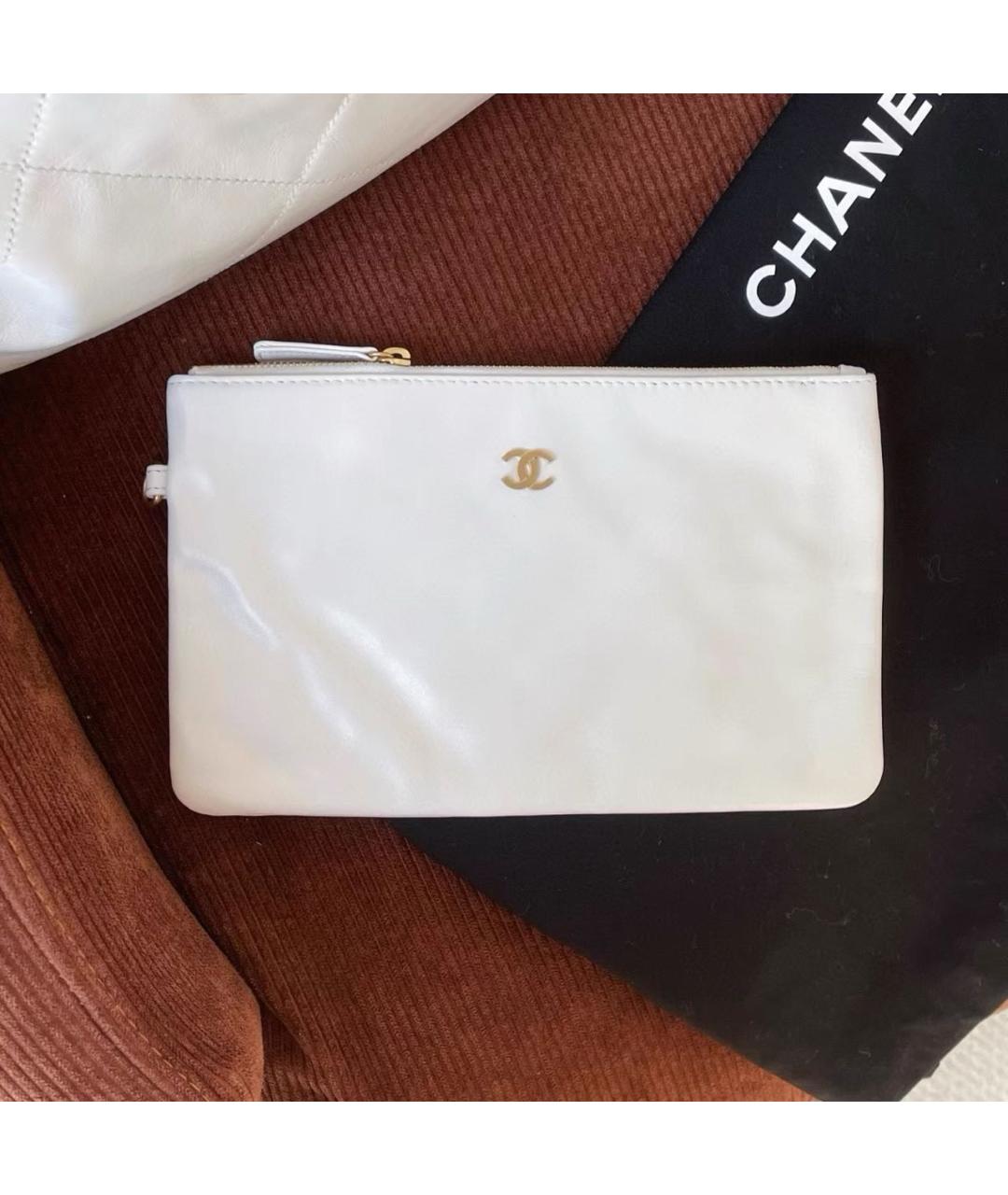 CHANEL Белая кожаная сумка тоут, фото 4